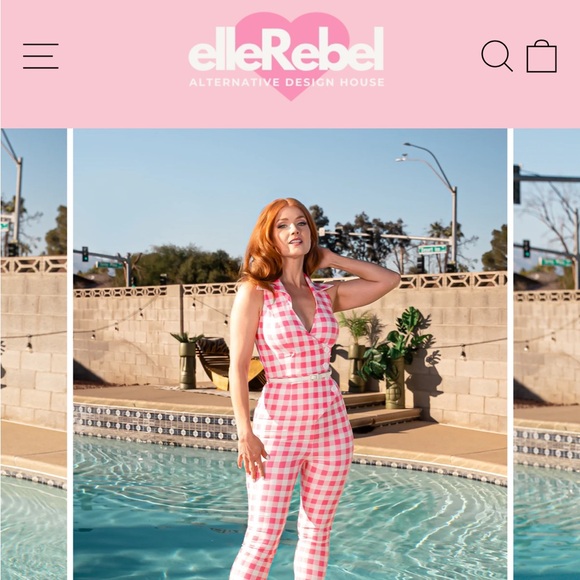 Midge pink Gingham jumpsuit - Picture 3 of 5